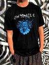 Shpongle Mask T-Shirt Classic, with 'Red Rocks 2019' Dates on the reverse.